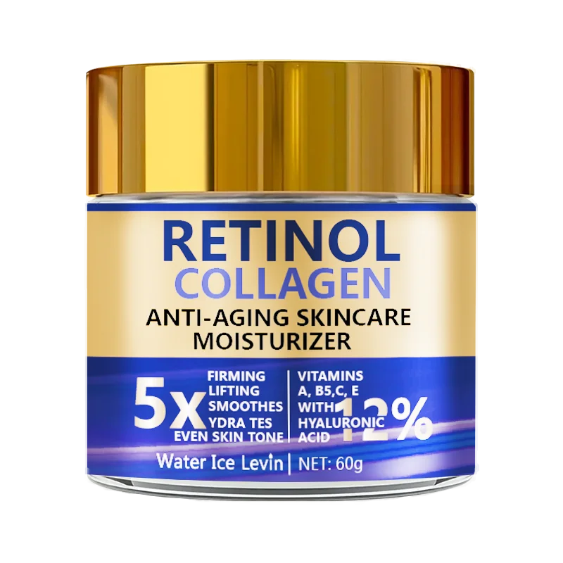 Retinol & Collagen Face Cream 60g, Anti-Aging Firming Moisturizer with Hyaluronic Acid, Fast Delivery FRESKA
