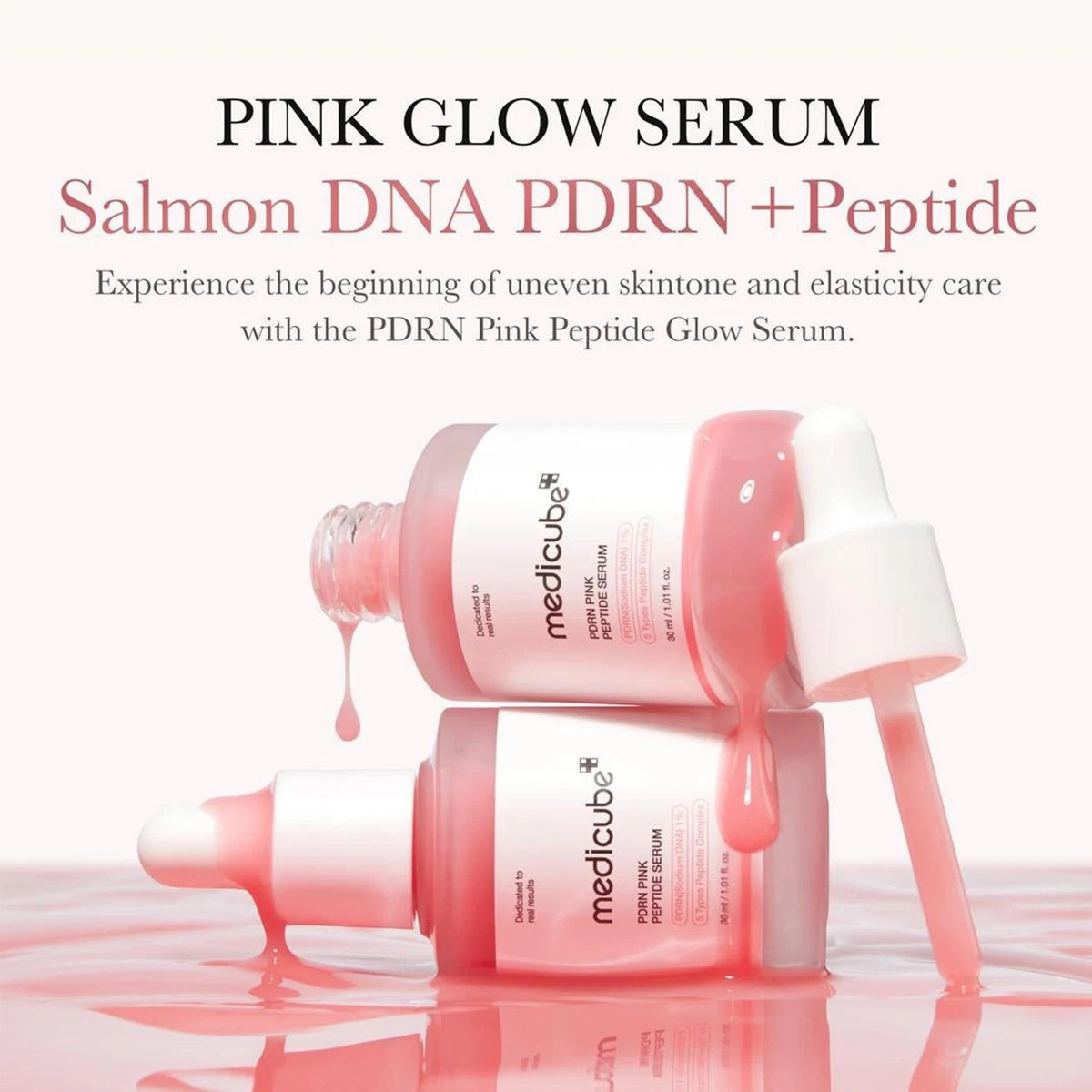Medicube Salmon DNA PDRN Pink Peptide Serum,Serum Texture,Complex Repair Ingredients,Lifting & Firming,K-Beauty,Korean Makeup FRESKA