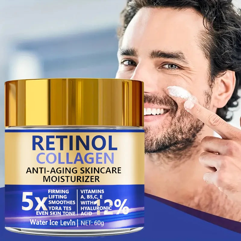 Retinol & Collagen Face Cream 60g, Anti-Aging Firming Moisturizer with Hyaluronic Acid, Fast Delivery FRESKA