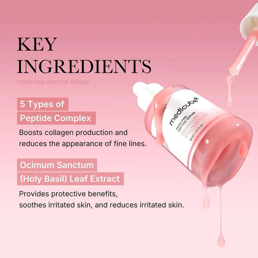 Medicube Salmon DNA PDRN Pink Peptide Serum,Serum Texture,Complex Repair Ingredients,Lifting & Firming,K-Beauty,Korean Makeup FRESKA