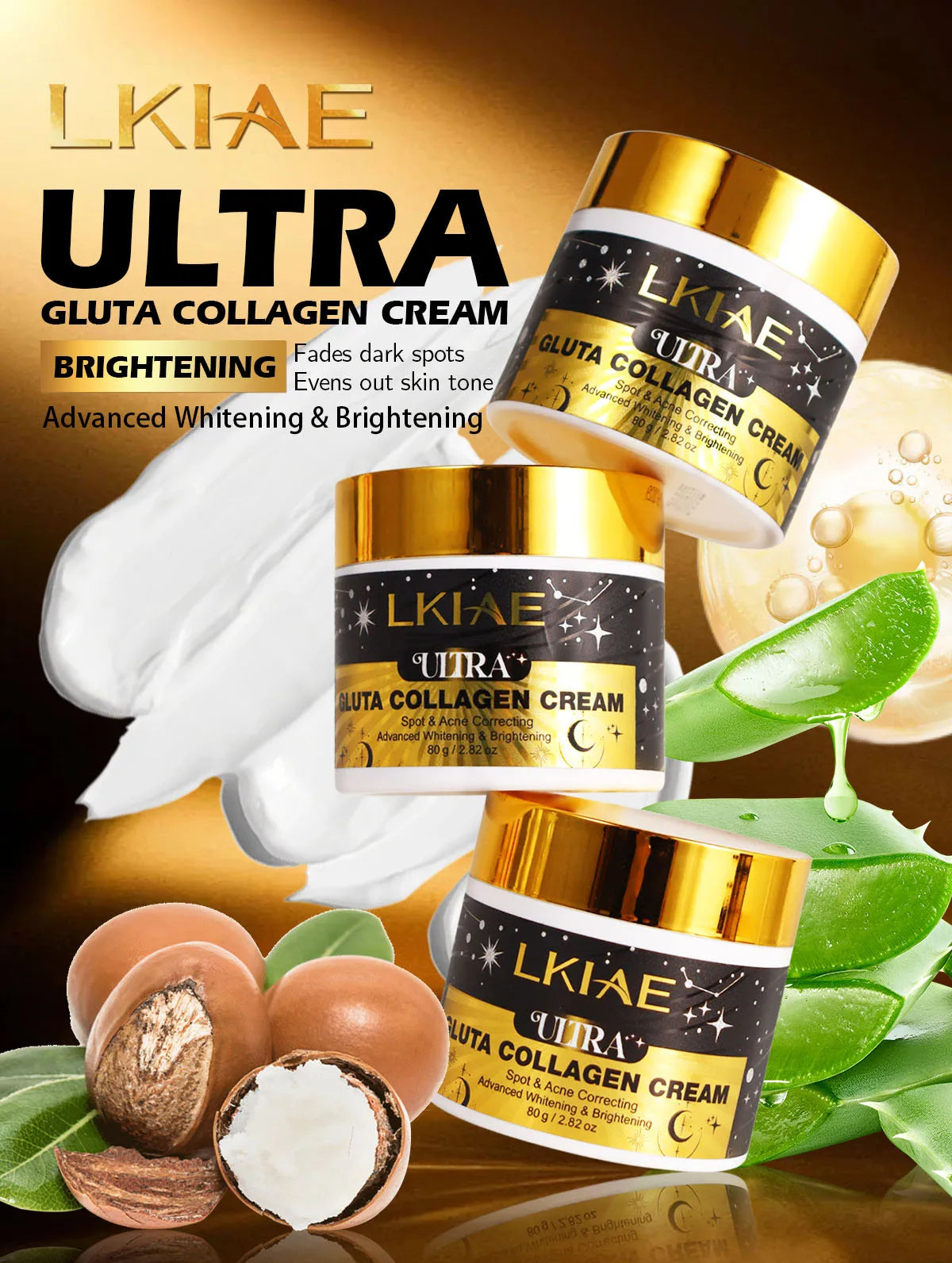 Crème LKIAE ULTRA Gluta Collagen — texture éclaircissante et nourrissante