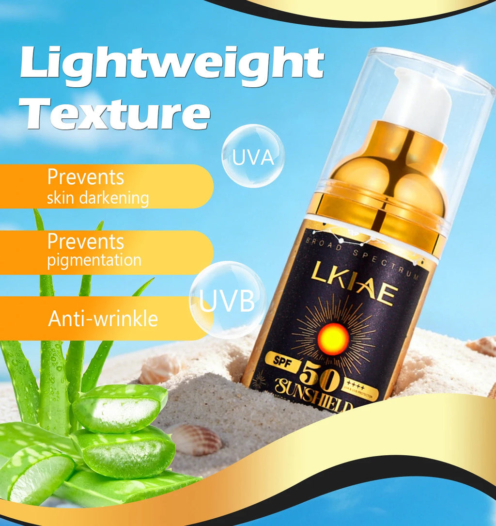 Filtre solaire LKIAE SPF50 — texture légère, anti-taches et anti-âge